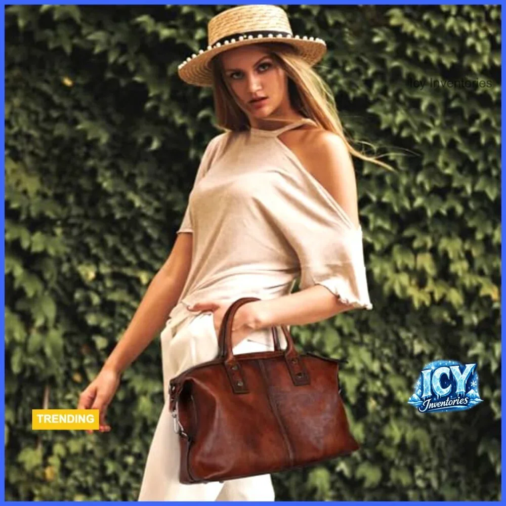 Genuine Leather Satchel Tote Shoulder Bag Crossbody Large Capacity